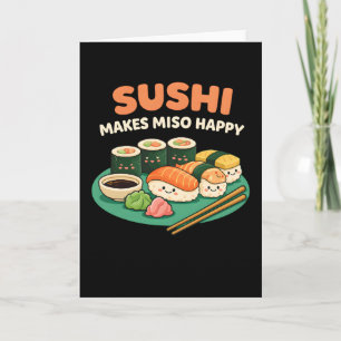 Cartão amante de comida engraçada Sushi Japonês Faz Miso
