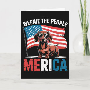 Cartão Amante de Dachshund Americano 4 de Julho Merica We