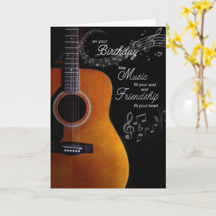 Cartão Amante de Música Guitarra Clássica Aniversário