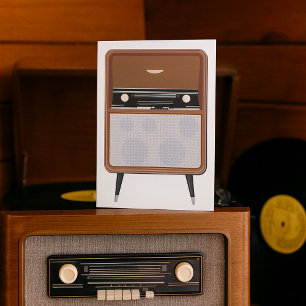 Cartão Amante de Música Retro de Meados do Século