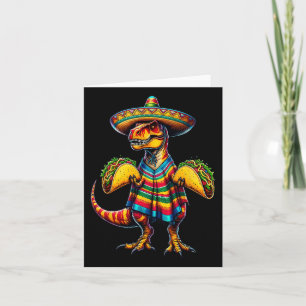 Cartão Amante de Taco de Dinossauro T-rex Cinco De Mayo S