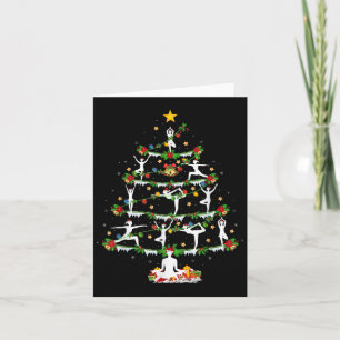 Cartão Amante de Yoga Iluminação de Natal Árvore de Natal