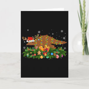 Cartão Amante do Pangolim Rena Chapéu de Papai Noel Pango