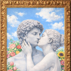 Cartão Amantes Clássicos se Beijam – Arte Romântica de Di
