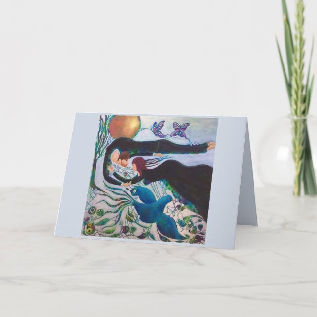 Cartão Amantes Conectados Arte Romântico e Caprichoso (Frente)