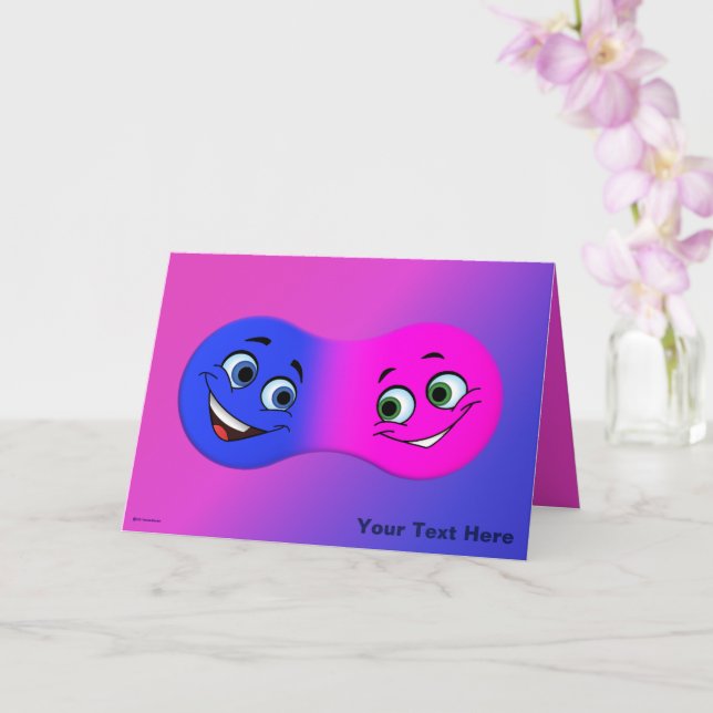 Cartão Amantes Cute se fundindo (Orquídea)