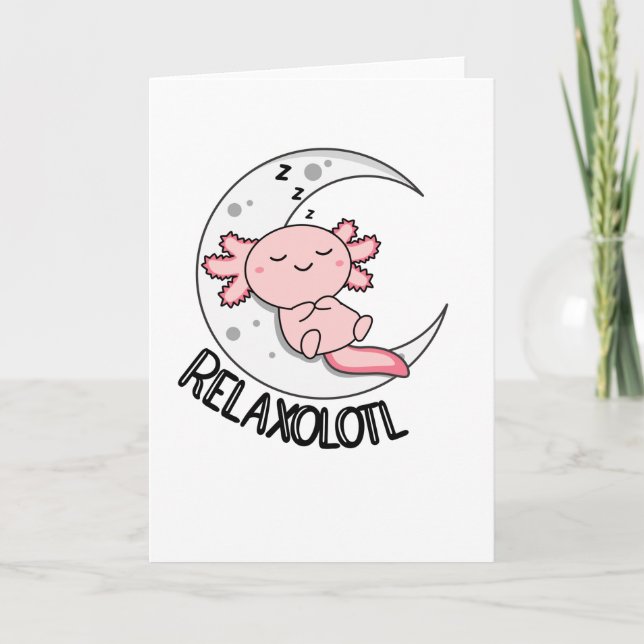 Cartão Amantes De Axolotl Relaxolotl, Animais Cujos Relax (Frente)