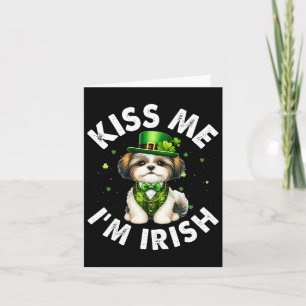 Cartão Amantes de cães Shih Tzu Me Beije Sou Irlandês Div