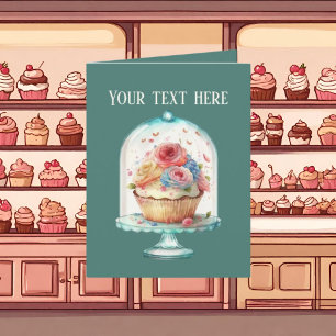 Cartão Amantes de cupcake de corte adicionam texto