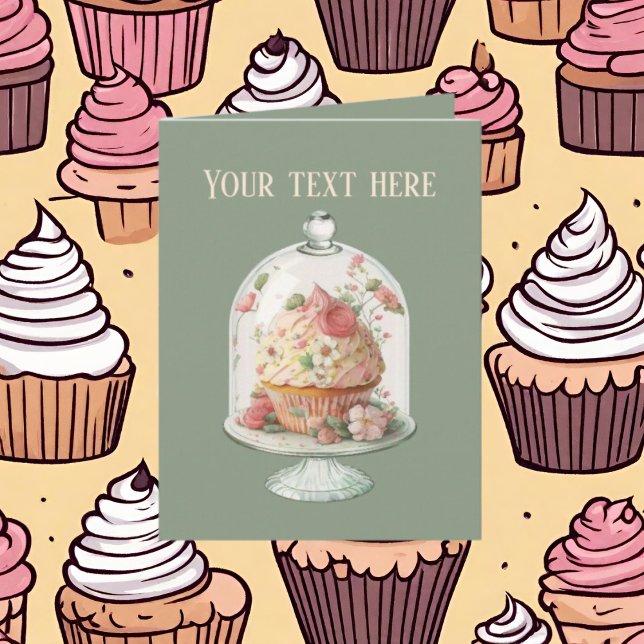 Cartão Amantes de cupcake de corte adicionam texto (Criador carregado)
