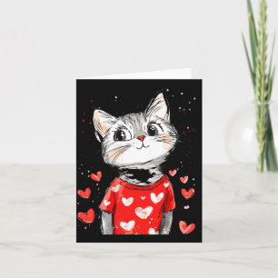 Cartão Amantes de Gatos Coração Meninas Gatinho Dia dos N