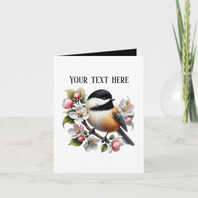 Cartão Amantes de passarinhos Cute Chickadee (Frente)