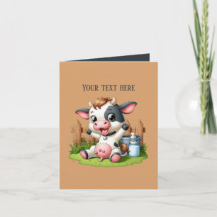 Cartão Amantes de vacas engraçadas, personalizáveis