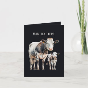 Cartão Amantes de vacas engraçadas, personalizáveis