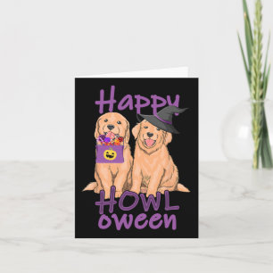 Cartão Amantes do Retriever Dourado de Outono No Hallowee