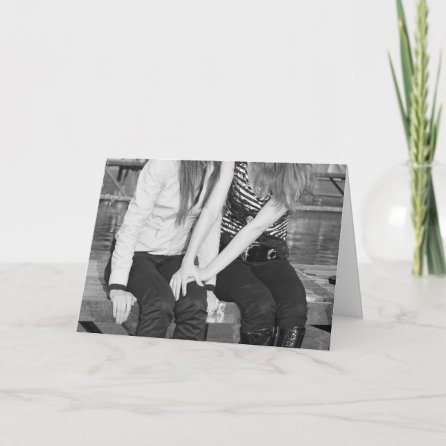 Cartão Amantes em um banco (Frente)