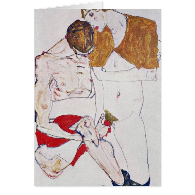Cartão Amantes por Egon Schiele (Frente)