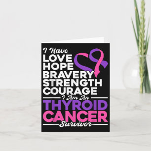 Cartão Amar Esperança Força de Bravura Cancer da Tiroide 