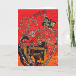 Cartão Amar Gato e Borboleta