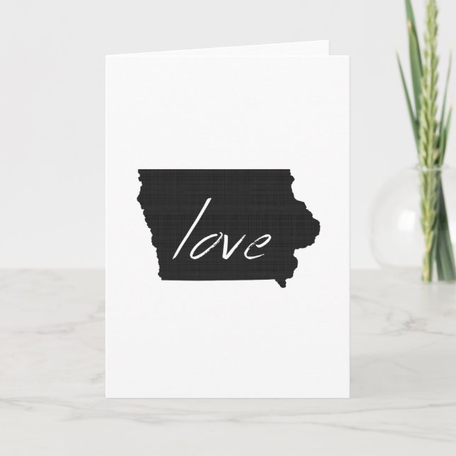 Cartão Amar saudação do retrato de Iowa (Frente)