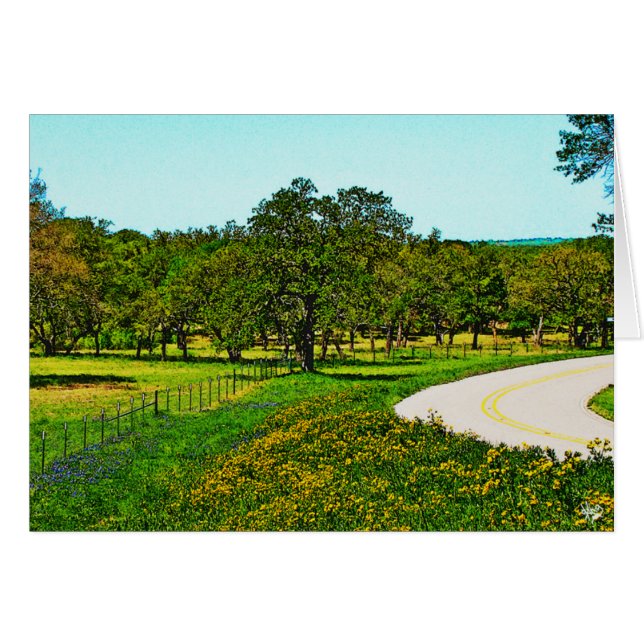 Cartão Amarele a estrada vestida de Robinson perto de (Frente horizontal)