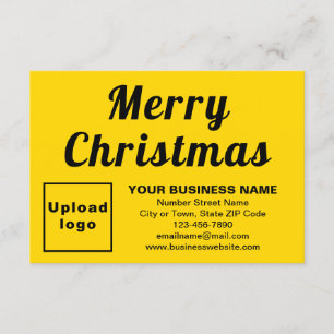Cartão Amarelo; Natal; Negócios; Pequena Saudação Simples