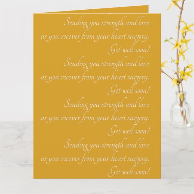 Cartão Amarelo Personalizado Deseja Bem Cirurgia Cardíaca (Flor Amarela)