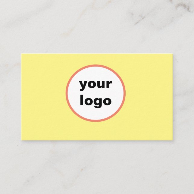 cartão amarelo simples nome de logotipo personaliz (Frente)