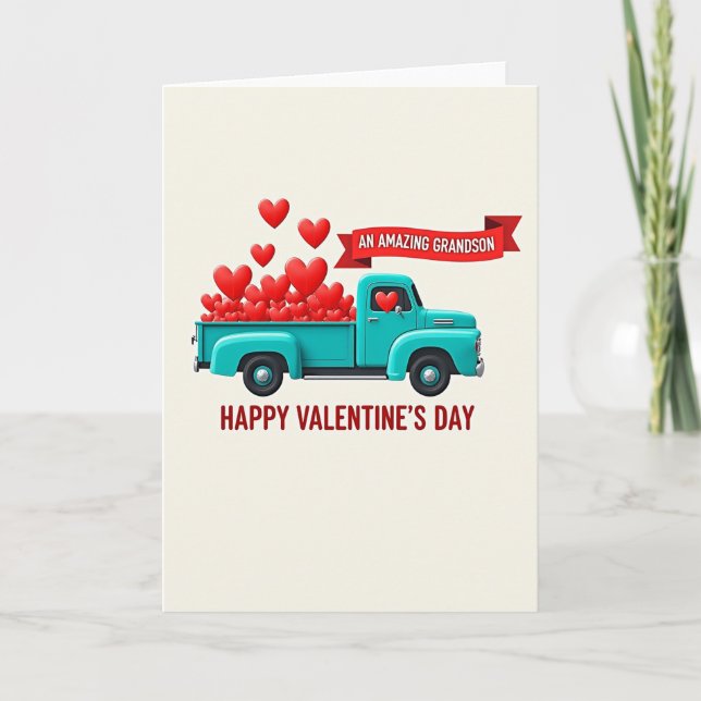 Cartão Amazing Grandson Valentine Card (Frente)