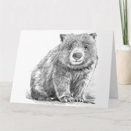Cartão Amazing realistic wombat in pencil drawing style