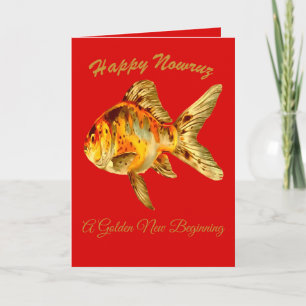 Cartão Amber Grace Feliz Nowruz Peixe Dourado