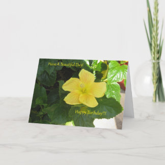 Cartão Ambers Yellow Hibiscus Birthday Card
