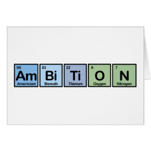 Cartão Ambição feita dos elementos