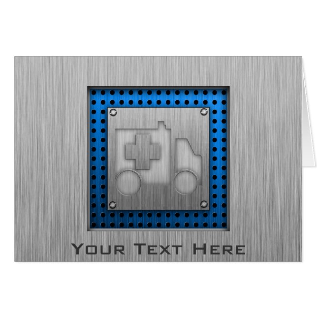 Cartão Ambulância; aspecto metálico (Frente Horizontal)