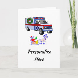 Cartão Ambulância de Papais noeis EMS Natal