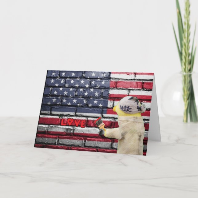 Cartão Ame a arte do grafite dos EUA. (Frente)