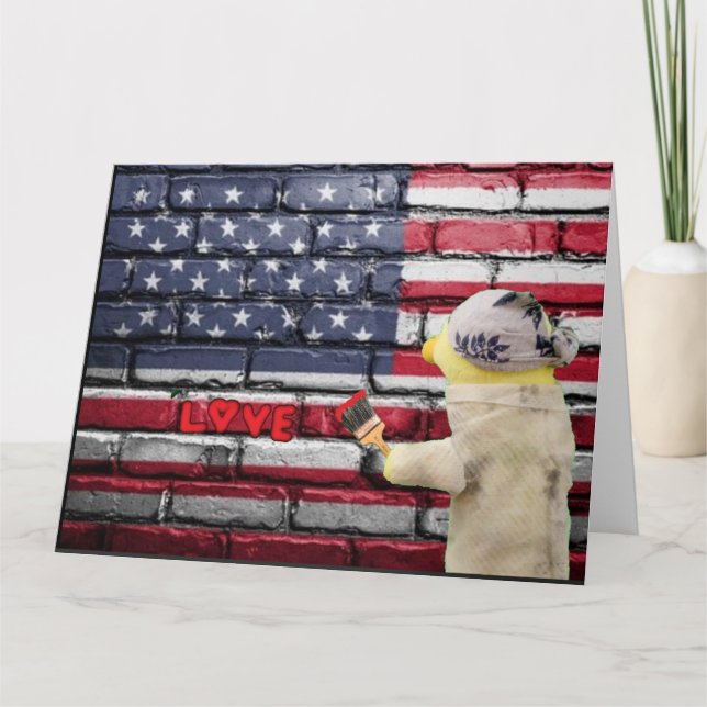 Cartão Ame a arte do grafite dos EUA. (Frente)