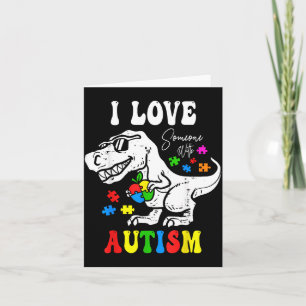 Cartão Ame Alguém com Conscientização sobre Autismo Dino