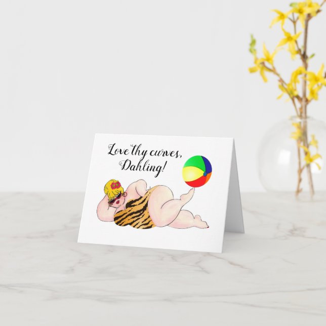 Cartão "Ame As Suas Curvas" (Flor Amarela)