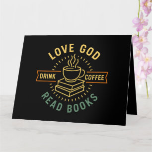 Cartão Ame Deus Beba Café Leia Livros Amantes Vintage