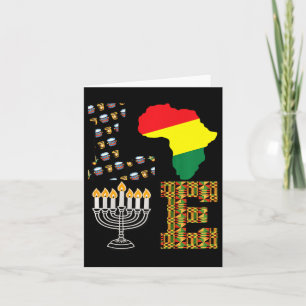 Cartão Ame Feliz Kwanzaa África Mapa Kinara Velas Afric