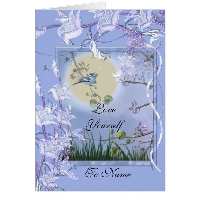 Cartão Ame-Se Pássaro Azul (Frente)