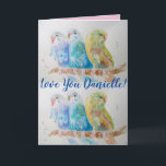 Cartão Ame Você Wifes Nome Blue Budget Watercolor Card<br><div class="desc">Ame-vos Nome de Senhoras/Mulheres/Esposas Blue Budget Watercolor Card ou Cartões de agradecimentos. Projetado a partir de uma das minhas aquarelas originais do jardim,  aproveite!</div>