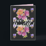Cartão Ame Você Wifes Nome Rosa Roses Watercolor Card<br><div class="desc">Ame vocês,  senhoras/mulheres/esposas,  o nome rosas cor-de-rosa no Cartão de Água Azul ou no Cartões de agradecimentos. Projetado a partir de uma das minhas fotografias originais do jardim do meu jardim,  aproveite!</div>