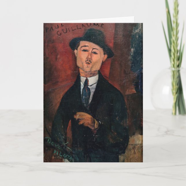 Cartão Amedeo Modigliani - Paul Guillaume, Novo Pilota (Frente)