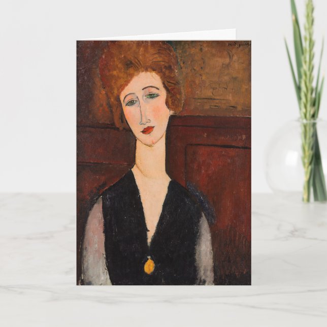 Cartão Amedeo Modigliani - Retrato de uma Mulher (Frente)