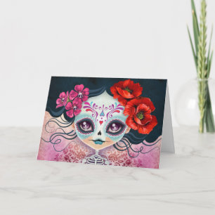 Cartão Amelia Calavera Sugar Skull Greeting Card