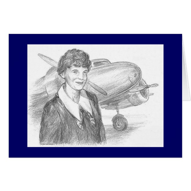 Cartão "Amelia Earhart" de Paul McGehee (Frente horizontal)