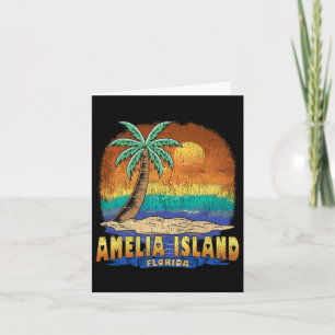 Cartão Amelia Island Flórida Vintage afligiu Souvenir
