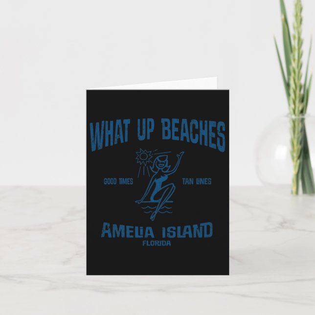 Cartão Amelia Island Funny Vintage Beaches Tee (Frente)